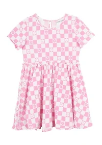 Girls 7-16 Check Print Dress