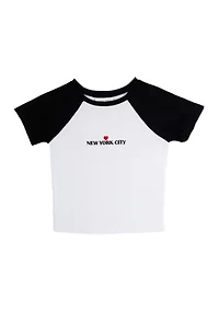 Girls 7-16 NYC Raglan T-Shirt
