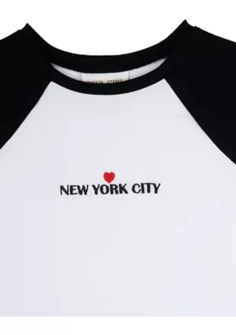 Girls 7-16 NYC Raglan T-Shirt