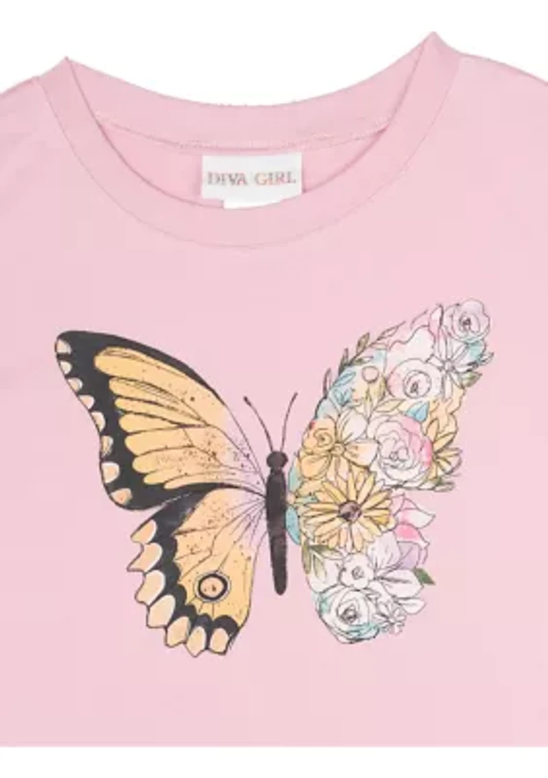 Girls 7-16 Beautiful Butterfly Graphic T-Shirt
