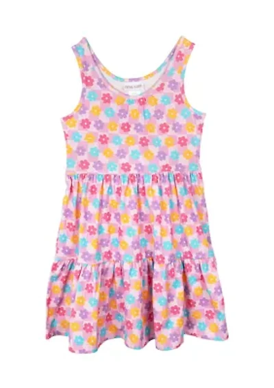 Girls 7-16 Pink Daisy Printed Dress