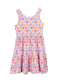 Girls 7-16 Pink Daisy Printed Dress