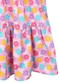 Girls 7-16 Pink Daisy Printed Dress