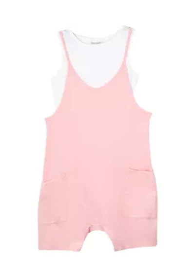 Girls 7-16 Pink Knit Romper