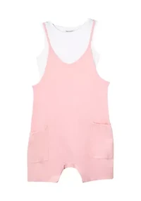 Girls 7-16 Pink Knit Romper