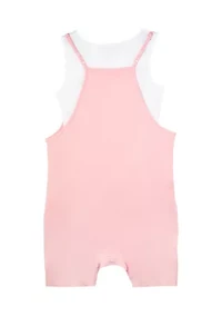 Girls 7-16 Pink Knit Romper