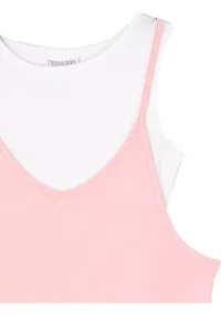 Girls 7-16 Pink Knit Romper