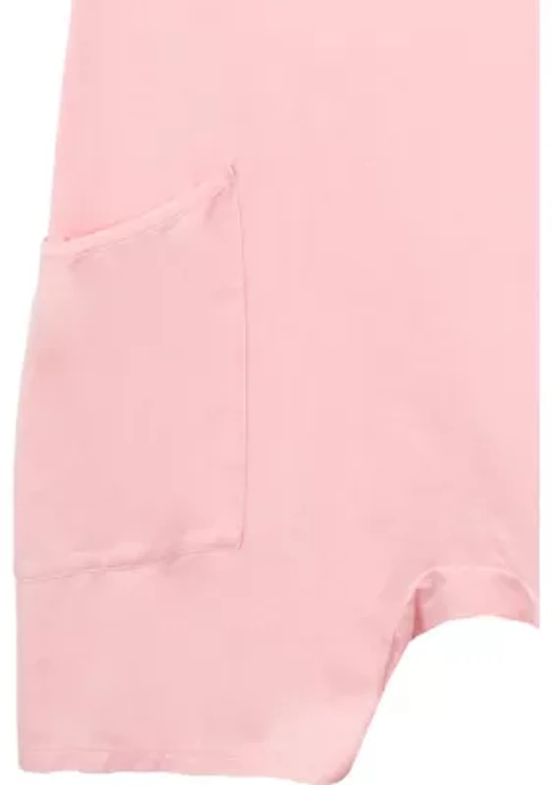 Girls 7-16 Pink Knit Romper