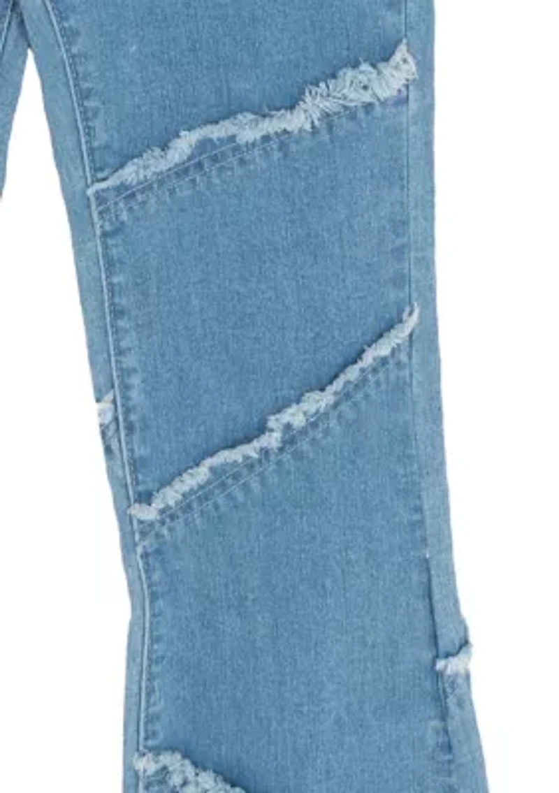 Girls 7-16 Crochet Sweater and Jeans Set