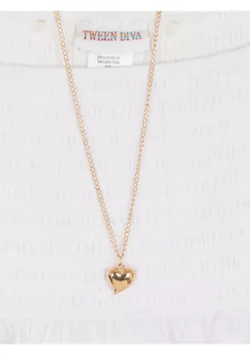 Girls 7-16 Smocked Top and Tiered Shorts Set