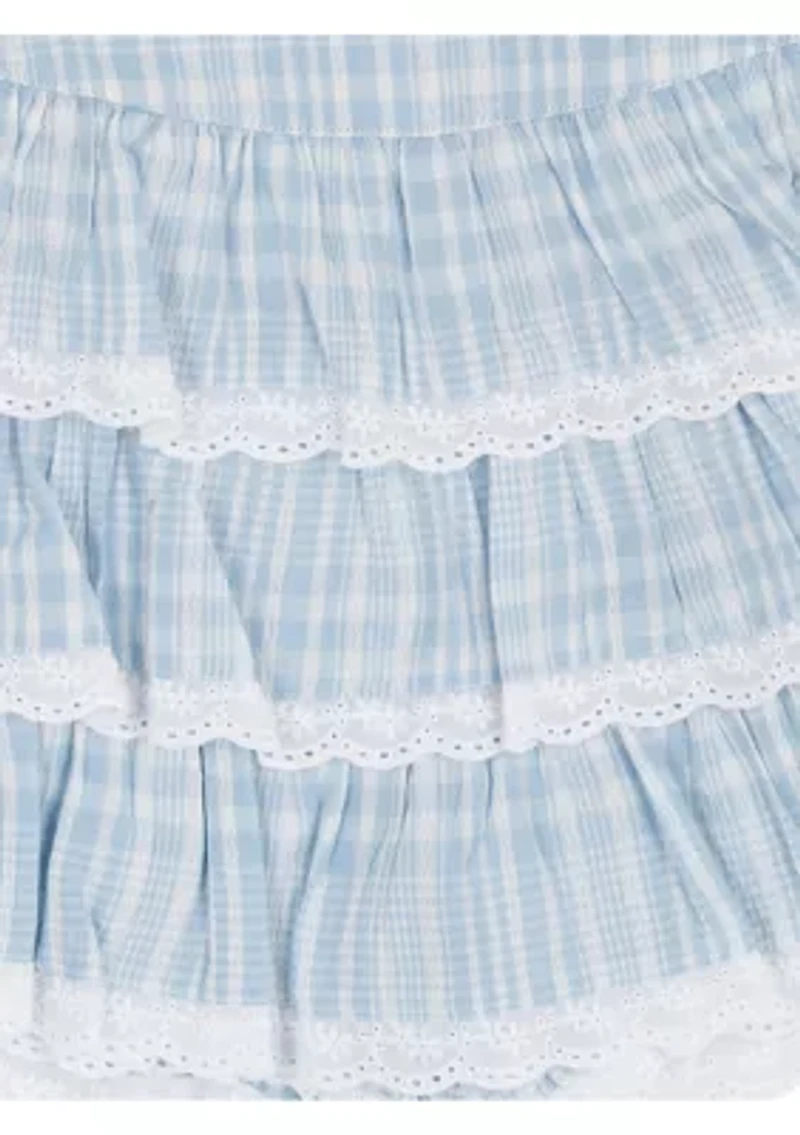 Girls 7-16 Smocked Top and Tiered Shorts Set