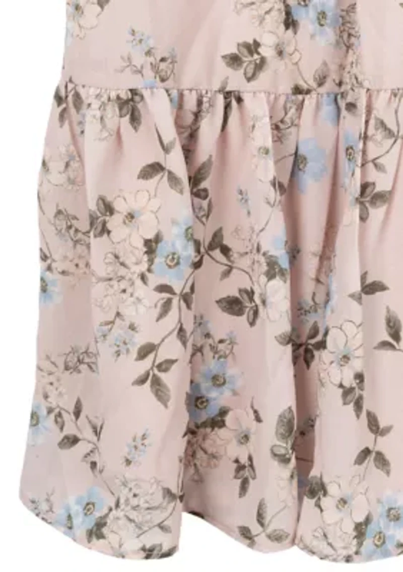 Girls 7-16 Woven Utility Jacket and Floral Printed Dress