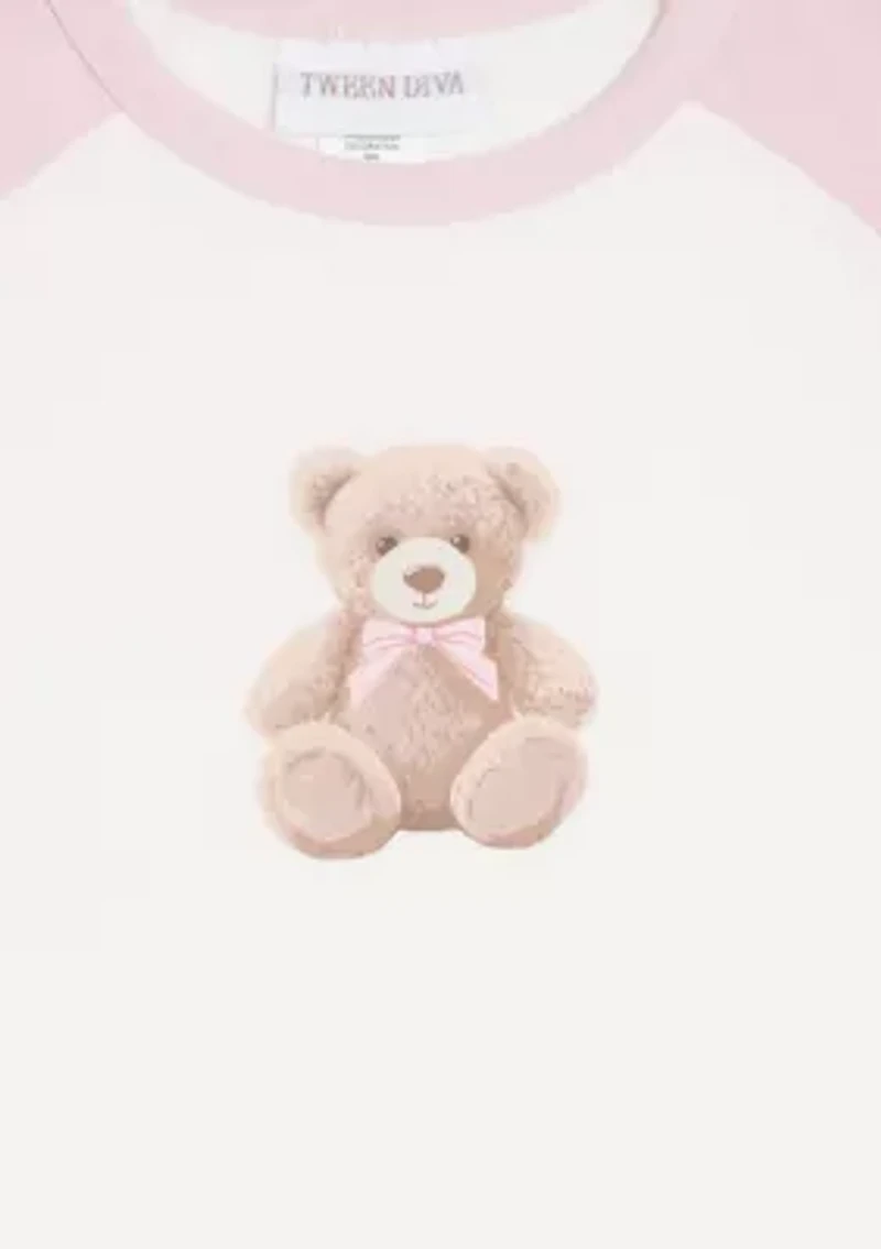 Girls 7-16 Bear Graphic T-Shirt and Denim Skort Set