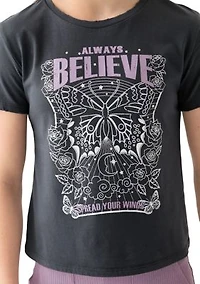 Girls 7-16 Believe Foldover Flare Set