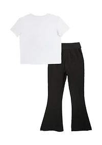 Girls 7-16 Adventure Graphic T-Shirt and Foldover Flare Pants Set