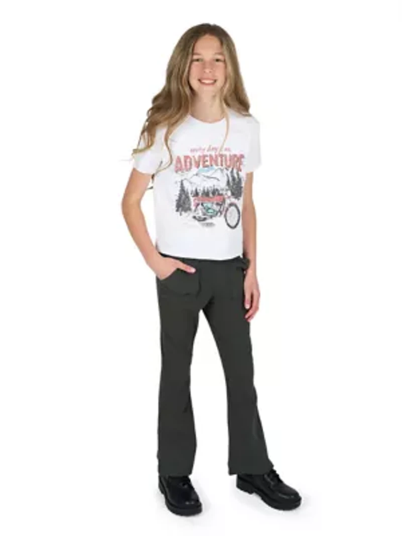 Girls 7-16 Adventure Graphic T-Shirt and Foldover Flare Pants Set