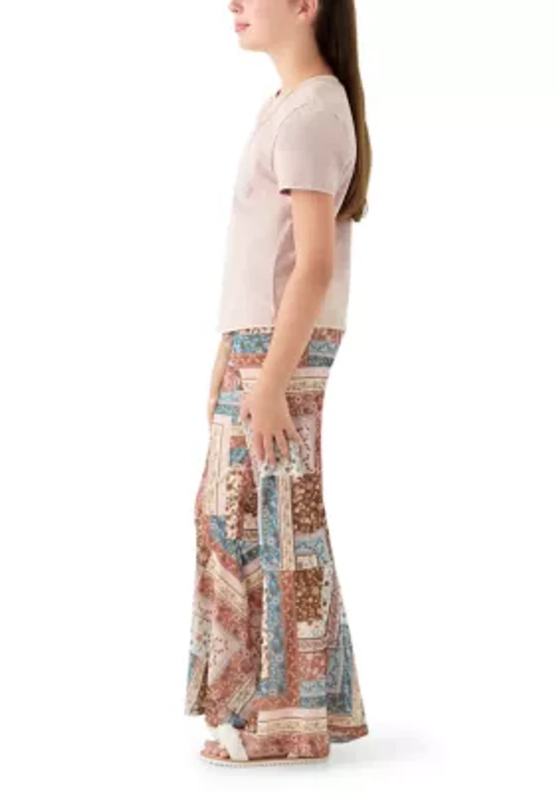 Girls 7-16 2-Piece Free Spirit Patchwork Flare Pants Set