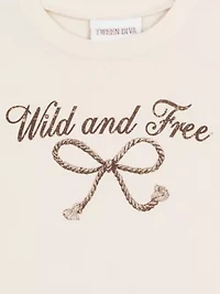 Girls 7-16 Wild and Free Graphic T-Shirt Chiffon Skort Set