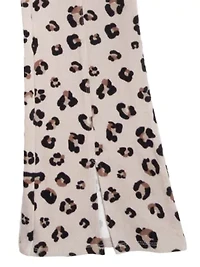 Girl 7-16 Knit Top and Animal Printed Flare Leggings