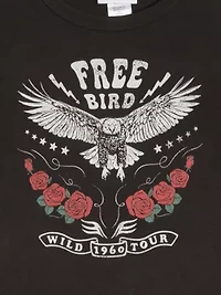 Girls 7-16 Free Bird Graphic T-Shirt and Plaid Skort Set