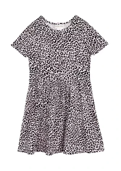 Girls 7-16 Leopard Knit Shirred Waist Dress