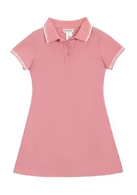 Girls 7-16 Short Sleeve Double Knit Polo Dress