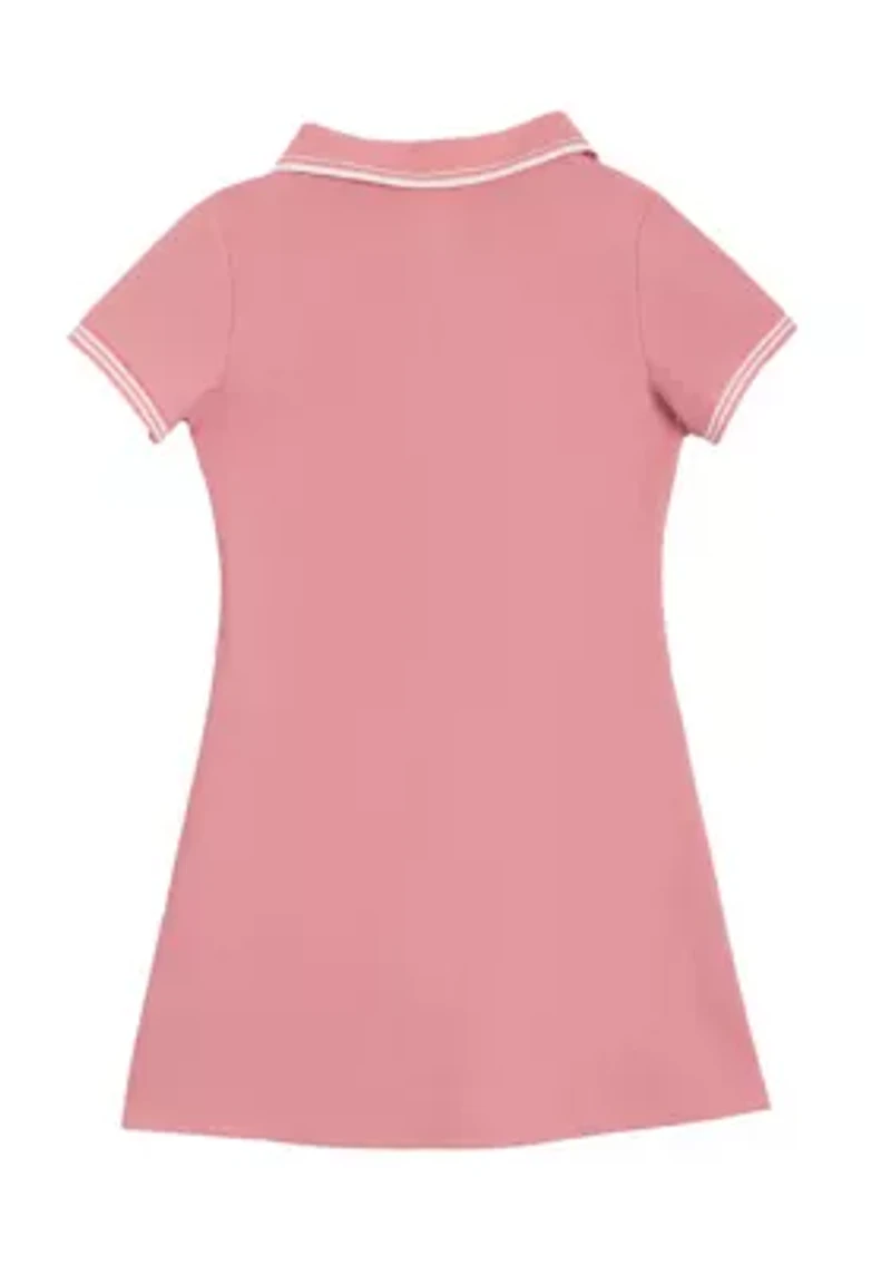 Girls 7-16 Short Sleeve Double Knit Polo Dress