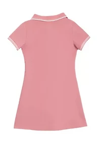 Girls 7-16 Short Sleeve Double Knit Polo Dress