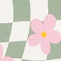 Girls 7-16 Short Sleeve Floral Checkered Skater Dress