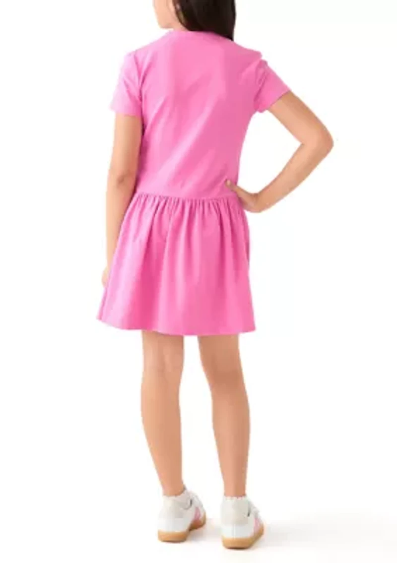Girls 7-16 Drop Waist Henley Dress