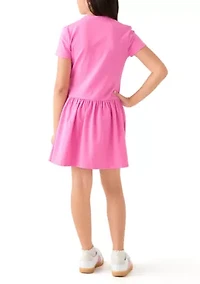 Girls 7-16 Drop Waist Henley Dress