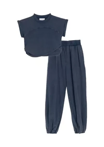 Girls 7-16 Washed Jersey Set
