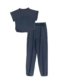Girls 7-16 Washed Jersey Set