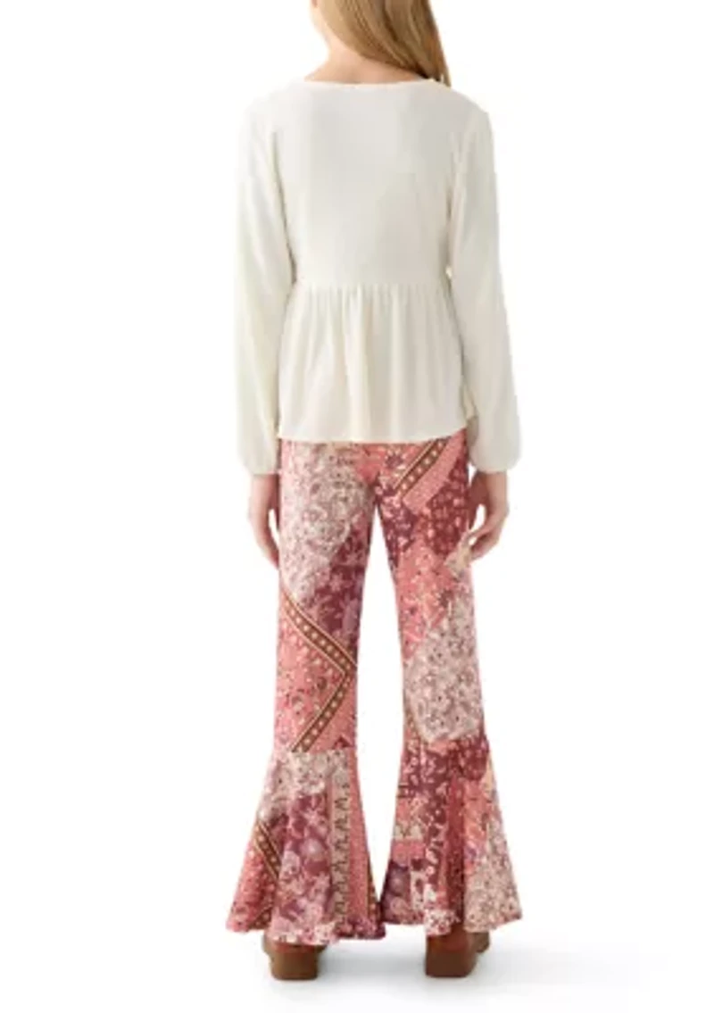 Girls 7-16 Ivy Babydoll Patch Flare Set