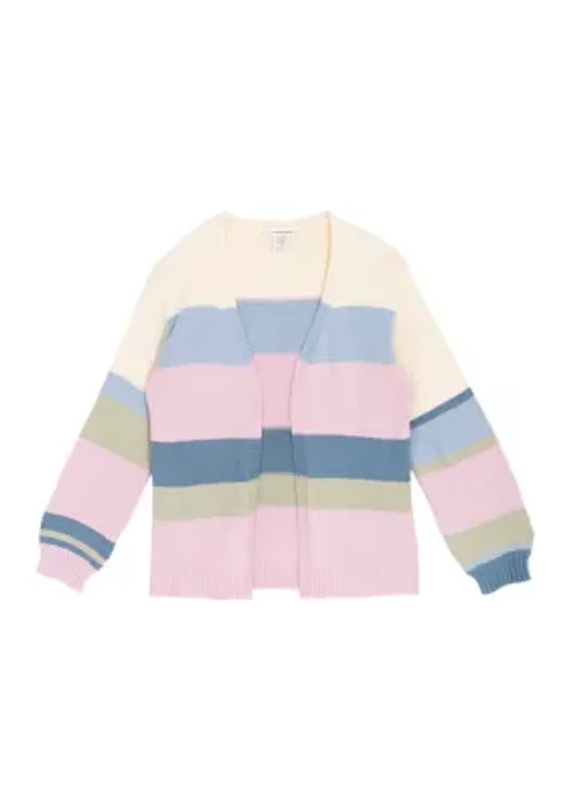 Girls 7-16 Striped Cardigan
