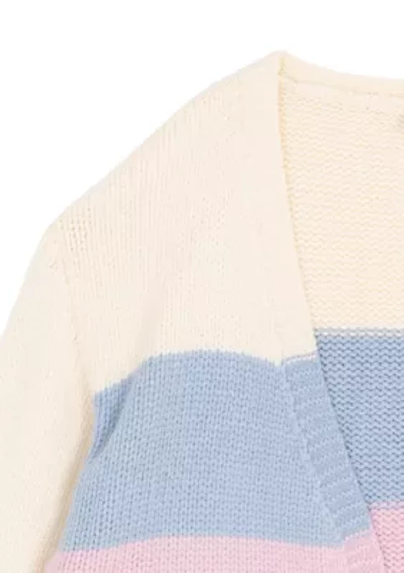 Girls 7-16 Striped Cardigan