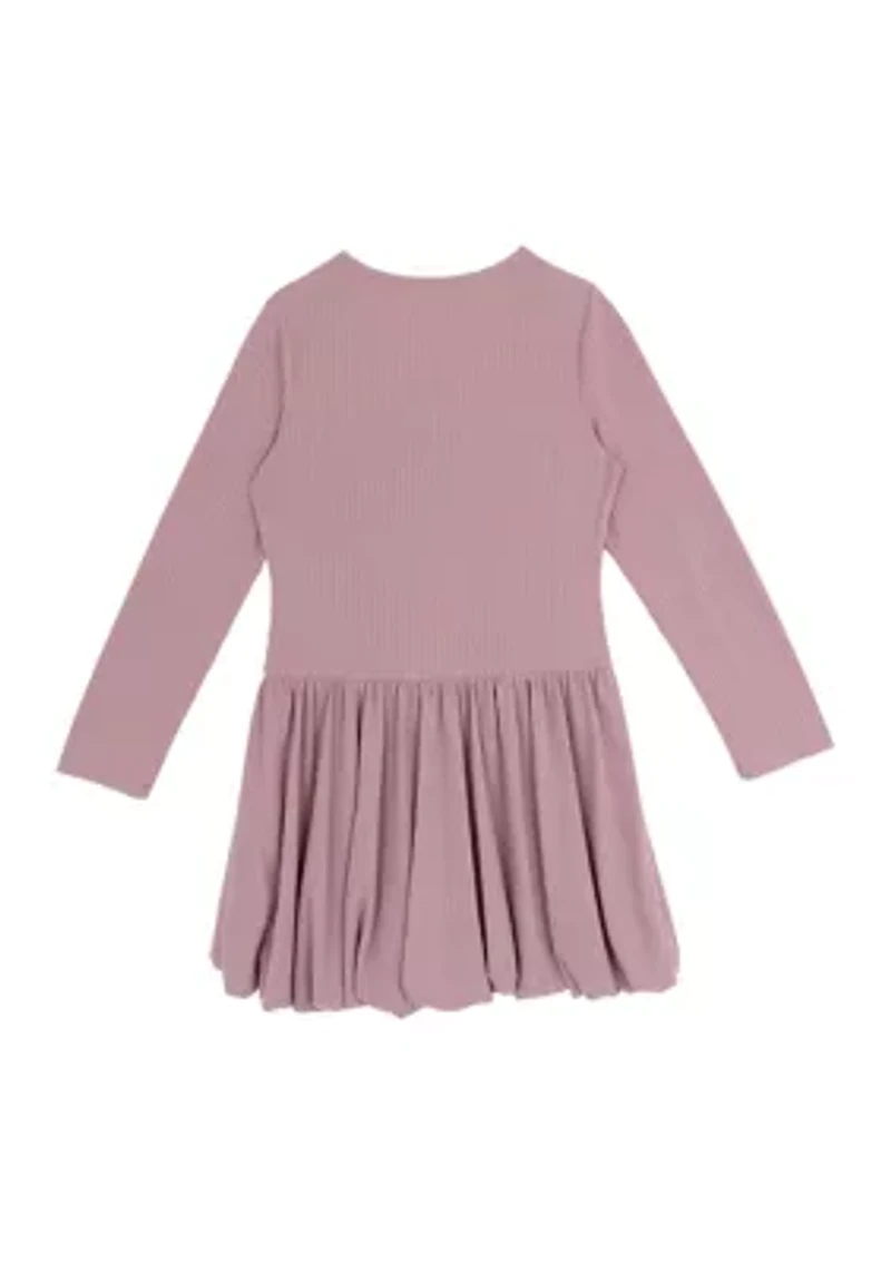 Girls 7-16 Long Sleeve Drop Waist Dress