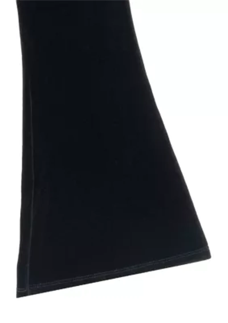 Girls 7-16 Long Sleeve Square Neck Animal Top and Flared Velvet Legging Set