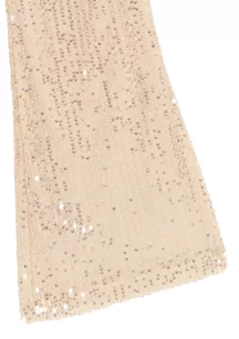 Girls 7-16 Sequin Sweater, Flare Legging and Headband Set