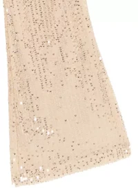 Girls 7-16 Sequin Sweater, Flare Legging and Headband Set