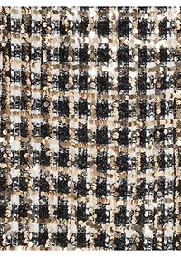 Girls 7-16 Organza Top and Sequin Houndstooth Skirt Set