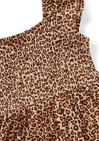 Girls 4-6 Leopard Smocked Dress