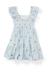Girls 4-6 Cherry Gingham Smocked Dress