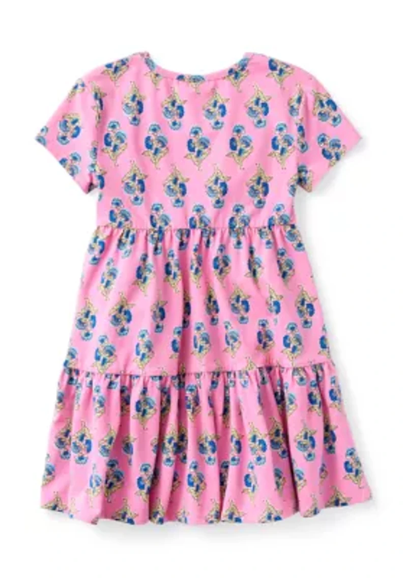 Girls 4-6x Block Print Tiered Dress