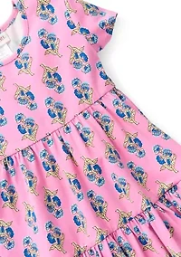 Girls 4-6x Block Print Tiered Dress