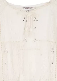 Girls 7-16 Gauze Embellished Top and Shorts Set