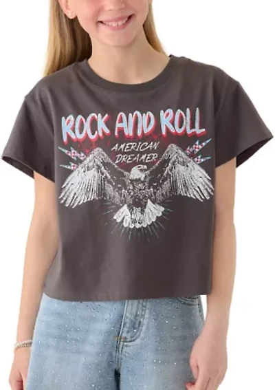 Girls 7-16 Rock and Roll Graphic T-Shirt Shorts Set