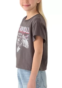 Girls 7-16 Rock and Roll Graphic T-Shirt Shorts Set