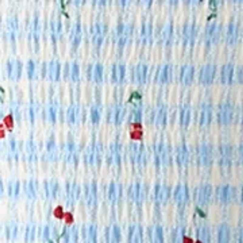 Girls 7-16 Cherry Gingham Smocked Dress