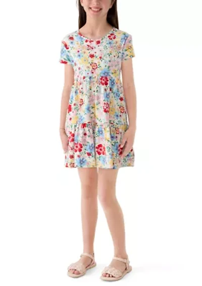 Girls 7-16 Meadow Floral Tiered Dress